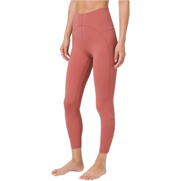 LULULEMON Unlimit High-Rise Tight 25" Leggings Keyhole Nulu Brier Rose Pink 8 - Picture 5 of 11